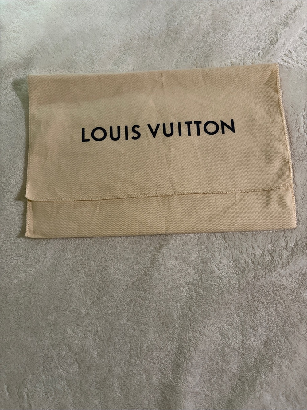 Louis Vuitton Beige Dust Pouch with Black Logo